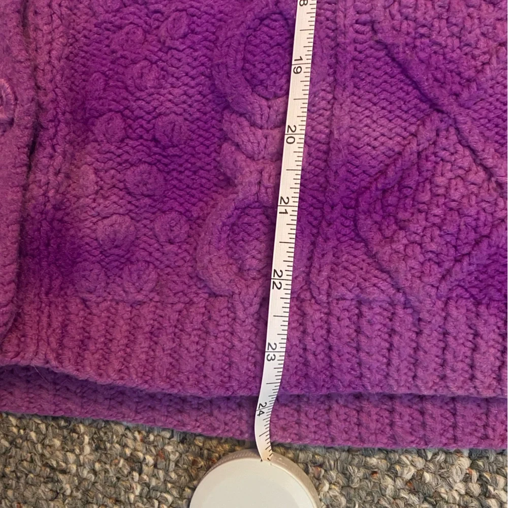 Vintage Handmade Cable Knit Sweater in a Purple Tie Dye Effect